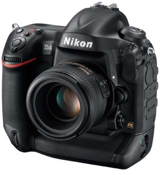 Nikon D4 rear view showing controls and LCD