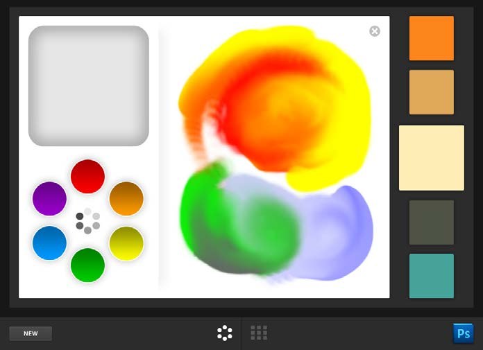 Adobe Color Lava on the iPad, mixing colours with a finger