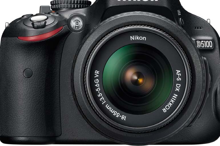 A Nikon DSLR with kit lens