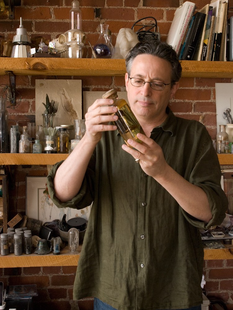 Artist and inventor Steve Hollinger in his Boston studio