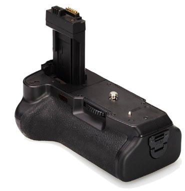 A third-party vertical battery grip for a DSLR
